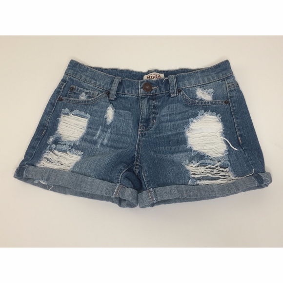 Mudd Pants - 3/$25 Mudd Womans Mini Blue Denim Grunge Shorts